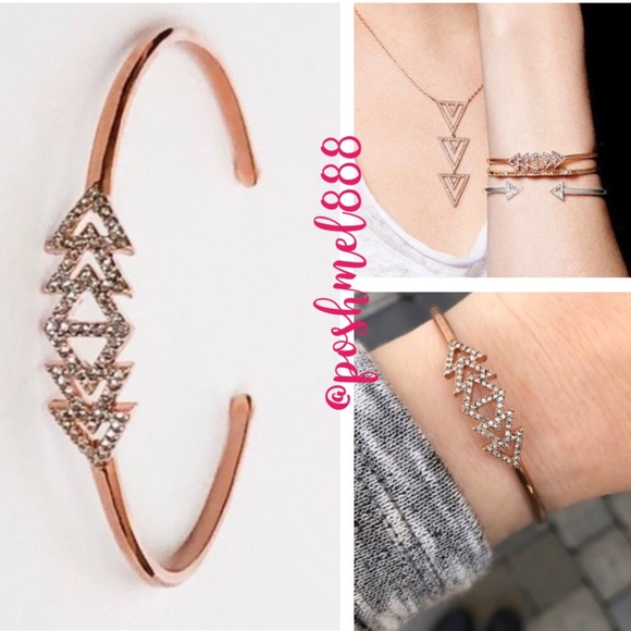 Stella & Dot Delicate Pavé Triangle Cuff Bracelet - Picture 5 of 9
